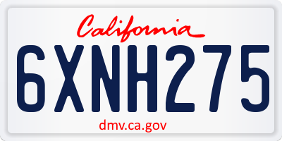 CA license plate 6XNH275