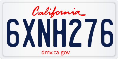 CA license plate 6XNH276