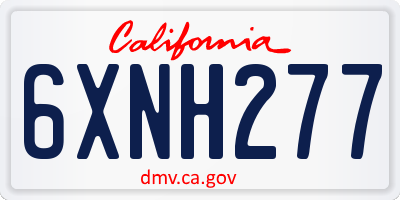 CA license plate 6XNH277