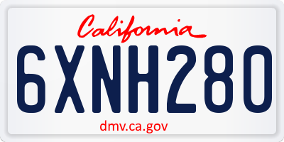 CA license plate 6XNH280