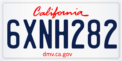 CA license plate 6XNH282