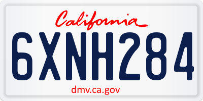 CA license plate 6XNH284