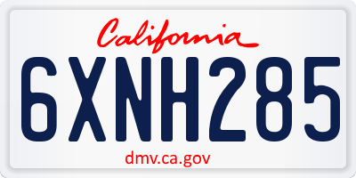 CA license plate 6XNH285