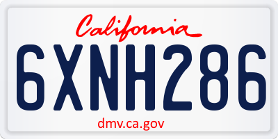CA license plate 6XNH286