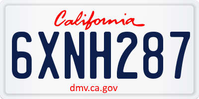 CA license plate 6XNH287