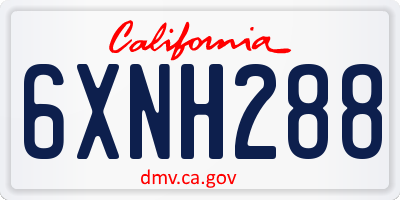 CA license plate 6XNH288