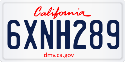 CA license plate 6XNH289