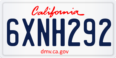 CA license plate 6XNH292