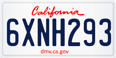 CA license plate 6XNH293