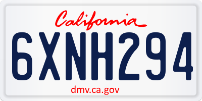 CA license plate 6XNH294