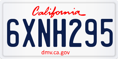 CA license plate 6XNH295
