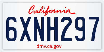 CA license plate 6XNH297