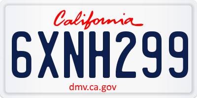 CA license plate 6XNH299