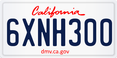 CA license plate 6XNH300