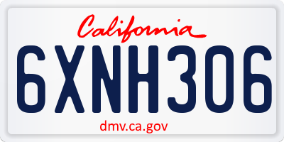 CA license plate 6XNH306