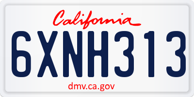 CA license plate 6XNH313