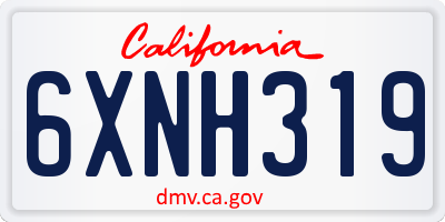 CA license plate 6XNH319