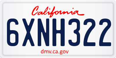 CA license plate 6XNH322