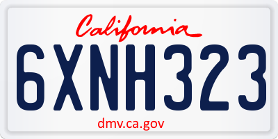 CA license plate 6XNH323