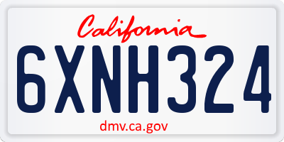CA license plate 6XNH324
