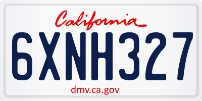 CA license plate 6XNH327