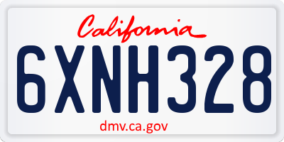 CA license plate 6XNH328