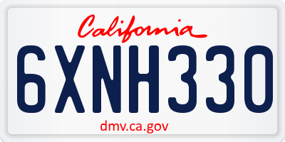 CA license plate 6XNH330