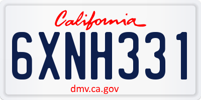 CA license plate 6XNH331
