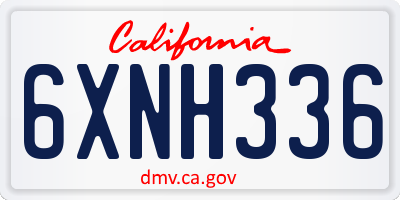 CA license plate 6XNH336