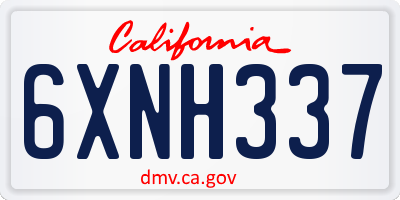 CA license plate 6XNH337