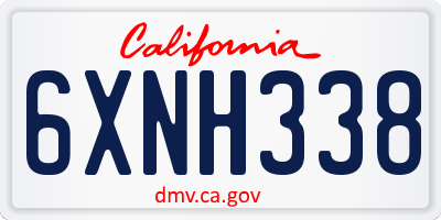 CA license plate 6XNH338