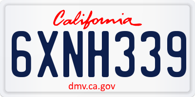 CA license plate 6XNH339
