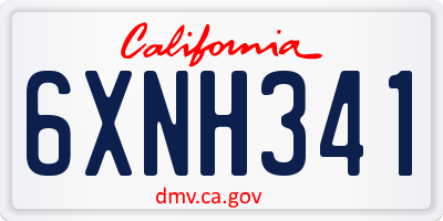 CA license plate 6XNH341