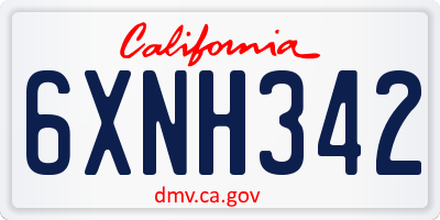 CA license plate 6XNH342