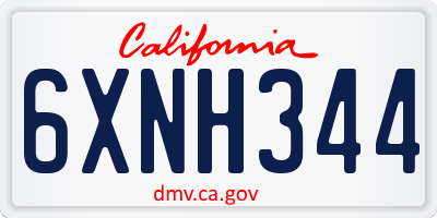 CA license plate 6XNH344