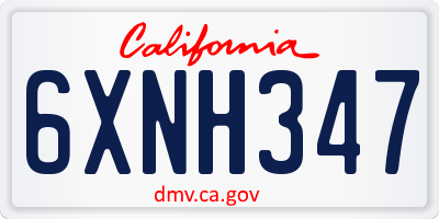 CA license plate 6XNH347