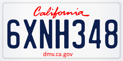 CA license plate 6XNH348