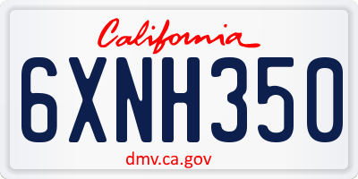 CA license plate 6XNH350