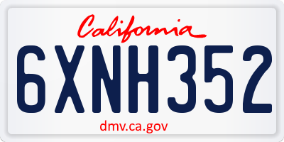 CA license plate 6XNH352