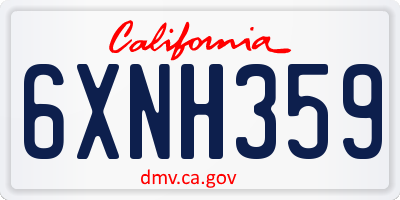CA license plate 6XNH359