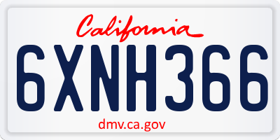 CA license plate 6XNH366