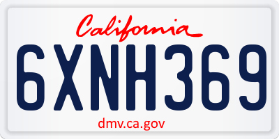 CA license plate 6XNH369