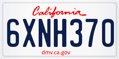 CA license plate 6XNH370