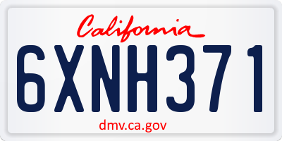 CA license plate 6XNH371