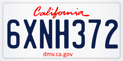 CA license plate 6XNH372