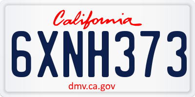 CA license plate 6XNH373