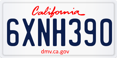 CA license plate 6XNH390