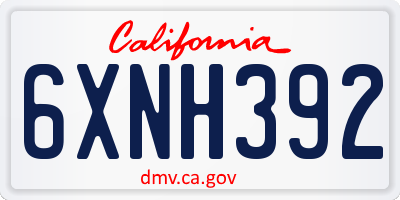 CA license plate 6XNH392