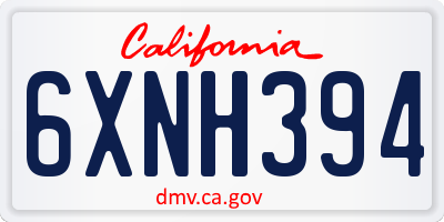 CA license plate 6XNH394