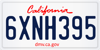 CA license plate 6XNH395